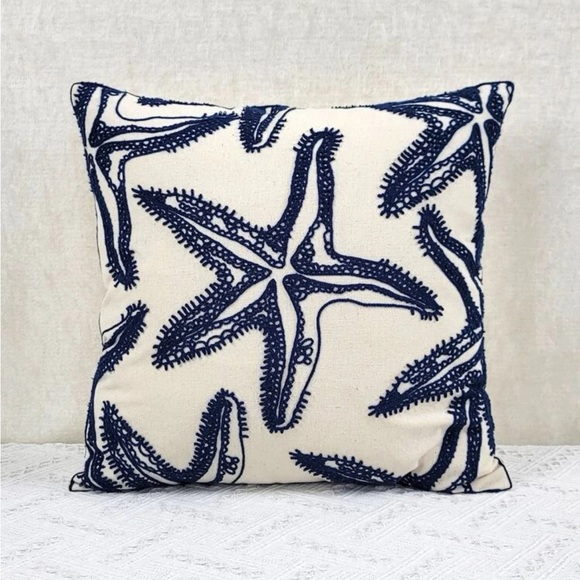 2pc Embroidered Starfish Cushion Covers (Case Only) - Picture 5 of 8